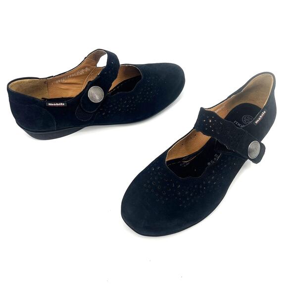 Mobil's Mephisto Mary Jane Orthopedic Nubuck Womens Shoes Sz 8.5 Black France - Picture 4 of 11